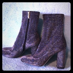 Sam Edelman blu/gld glitter bootie size 8